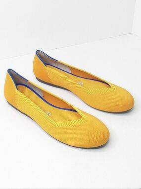 Rothy's The Flat Round Toe Slip-On Knit Ballet Flats Lemondrop Womens 9.5